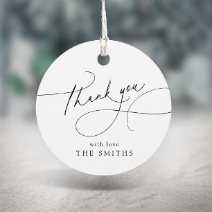 Minimalist Elegant Script Thank You  Favour Tags