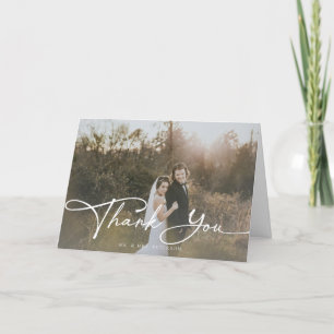Minimalist Elegant Script  Thank You Folded Cards
