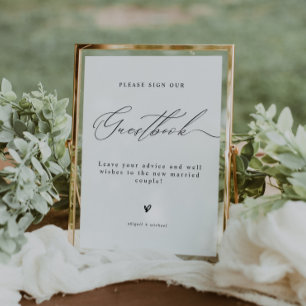 Minimalist Elegant Script Wedding Guestbook