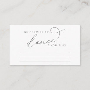 Minimalist Elegant Script Wedding Song Request Enclosure Card