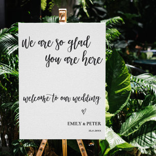 Minimalist Elegant Script welcome To Our Wedding Poster