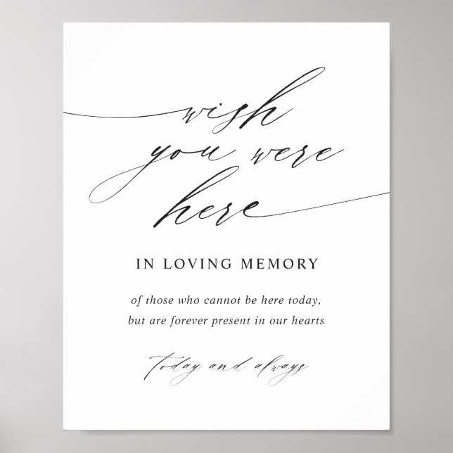 Minimalist Elegant Script Wish You Were Here Sign (Front)