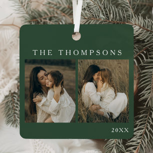Minimalist Elegant Simple 4 Photo Moss Christmas Metal Tree Decoration