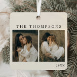 Minimalist Elegant Simple 4 Photo Simple Christmas Metal Tree Decoration<br><div class="desc">Celebrate cherished memories with this Minimalist Elegant Simple 4-Photo Christmas Metal Ornament, designed for those who appreciate a touch of modern elegance. This personalised, double-sided ornament features a sleek, shatterproof metal design with space for up to four family photos, making it a beautiful way to display special moments year after...</div>