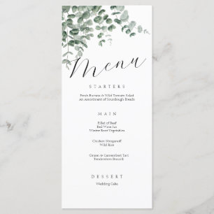 Minimalist Elegant Simple Calligraphy Wedding Menu
