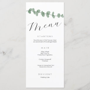 Minimalist Elegant Simple Calligraphy Wedding Menu