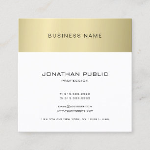 Minimalist Elegant Simple Design Gold Look Plain Square Business Card