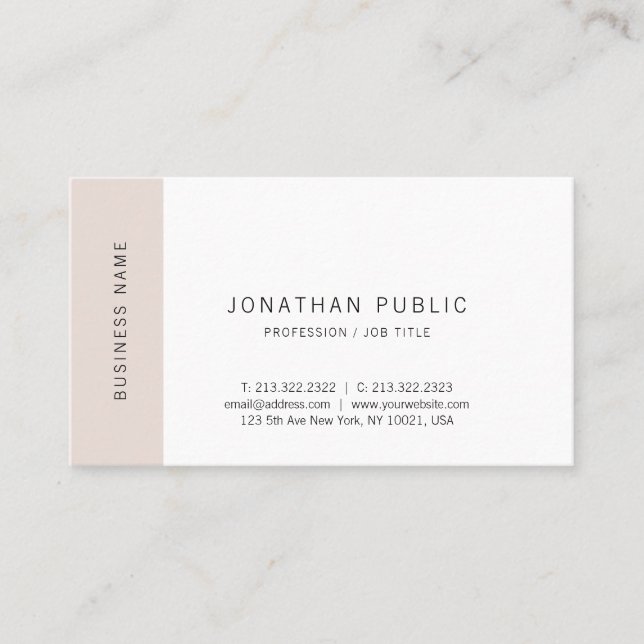 Minimalist Elegant Simple Modern Trendy Plain Business Card (Front)