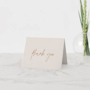 Minimalist Elegant Simple Taupe Minimal Modern Thank You Card