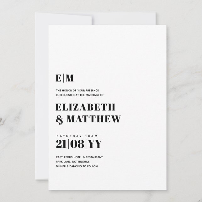 Minimalist Elegant Simple Typography Wedding (Front)