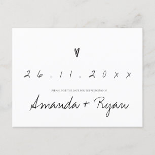 Minimalist Elegant Simple Wedding Save The Date Announcement Postcard