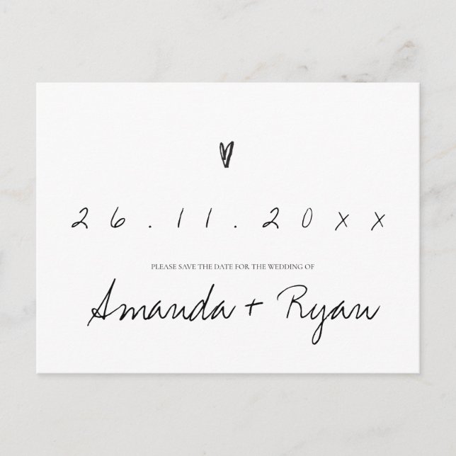 Minimalist | Elegant Simple Wedding Save The Date Announcement Postcard (Front)
