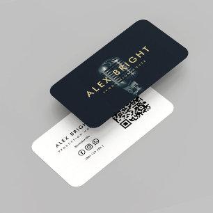 Minimalist Elegant Singer Production QR Code Business Card