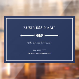 Minimalist Elegant Small Business White Navy Blue