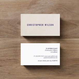 Minimalist Elegant Texture Beige Blue Consultant Business Card