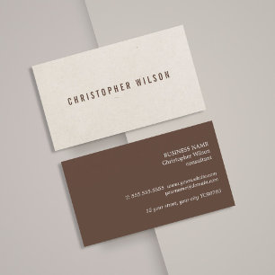 Minimalist Elegant Texture Beige Brown Consultant Business Card