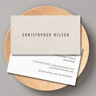 Minimalist Elegant Texture Beige Brown Consultant Business Card