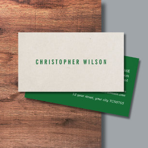 Minimalist Elegant Texture Beige Green Consultant Business Card
