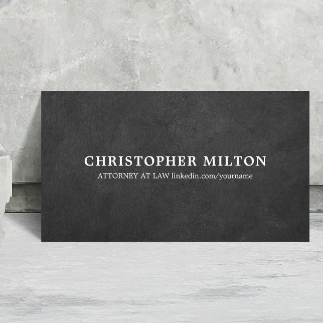 Minimalist Elegant Texture Black Consultant Business Card (Creator Uploaded)