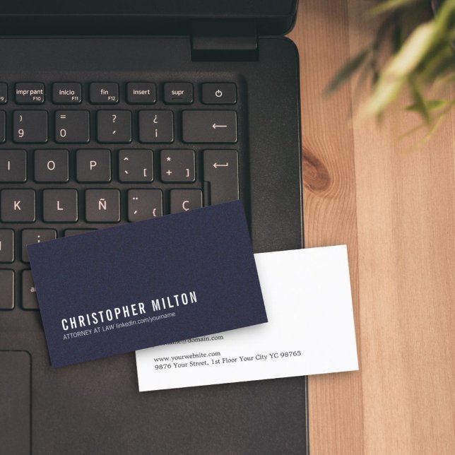 Minimalist Elegant Texture Blue Consultant Business Card (Creator Uploaded)