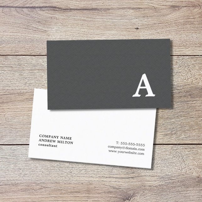 Minimalist Elegant Texture Grey Consultant Business Card (Creator Uploaded)