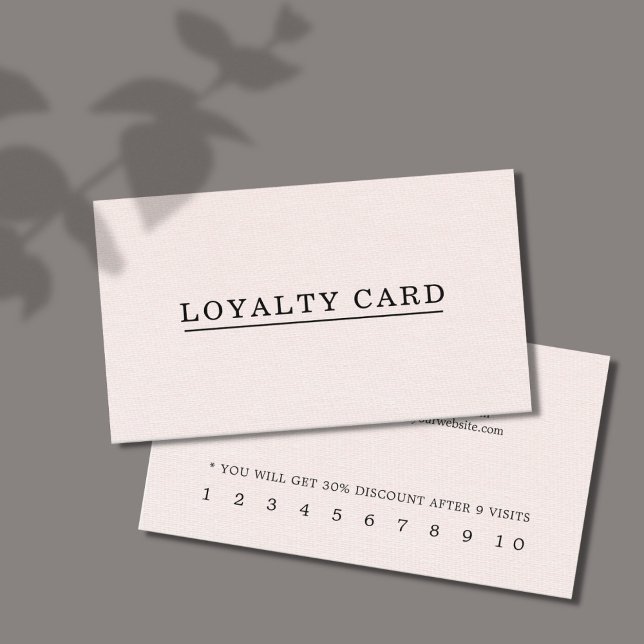 Minimalist Elegant Texture Light Pink Beauty Loyalty Card (Creator Uploaded)
