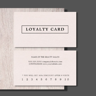 Minimalist Elegant Texture Light Pink Beauty Loyalty Card