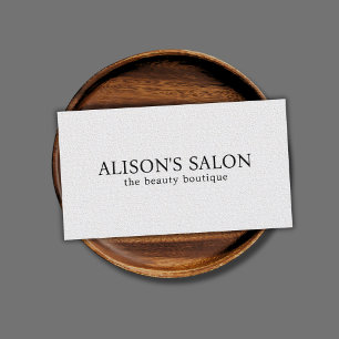 Minimalist Elegant Texture White Beauty Bold Business Card