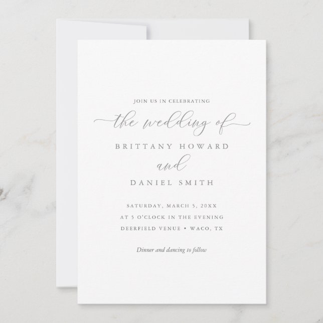 Minimalist Elegant The Wedding of Invitation (Front)