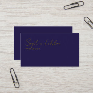 Minimalist Elegant Thin Signature DarkBlue Business Card