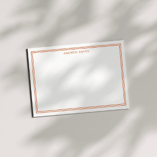 Minimalist Elegant Two Border Burnt Orange Card