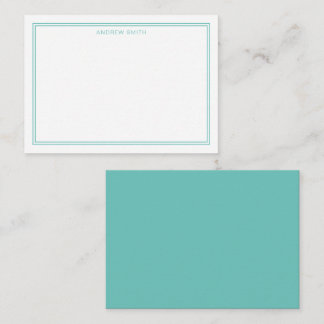 Minimalist Elegant Two Border Moonstone Blue Card