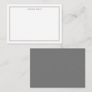 Minimalist Elegant Two Border Professional Grey Card