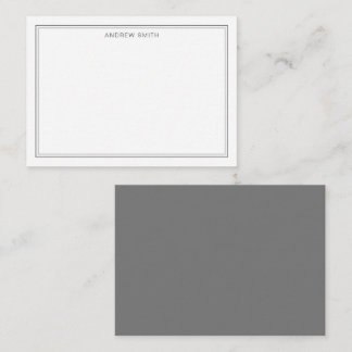 Minimalist Elegant Two Border Professional Grey Card