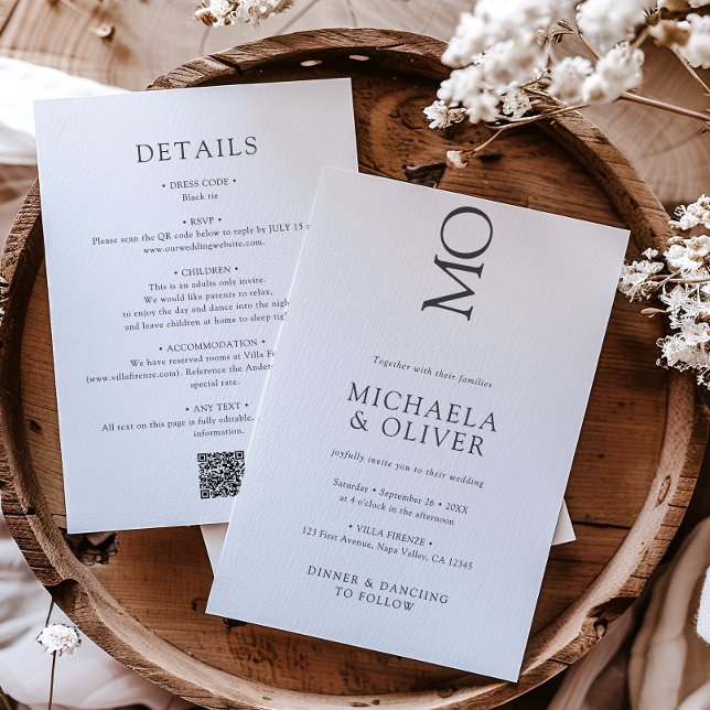 Minimalist Elegant Typography All-In-One Wedding Invitation (Creator Uploaded)
