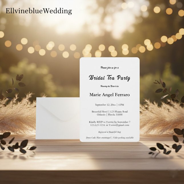 Minimalist Elegant Typography Bridal Tea Party Invitation (Creator Uploaded)