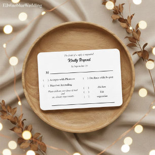 Minimalist Elegant Typography & Meal Choice RSVP Card