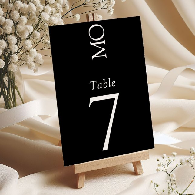 Minimalist Elegant Typography Monogram Wedding Table Number (Creator Uploaded)