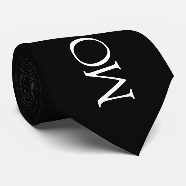 Minimalist Elegant Typography Monogram Wedding Tie (Rolled)