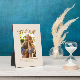 Minimalist Elegant Typography Photo Graduation Plaque