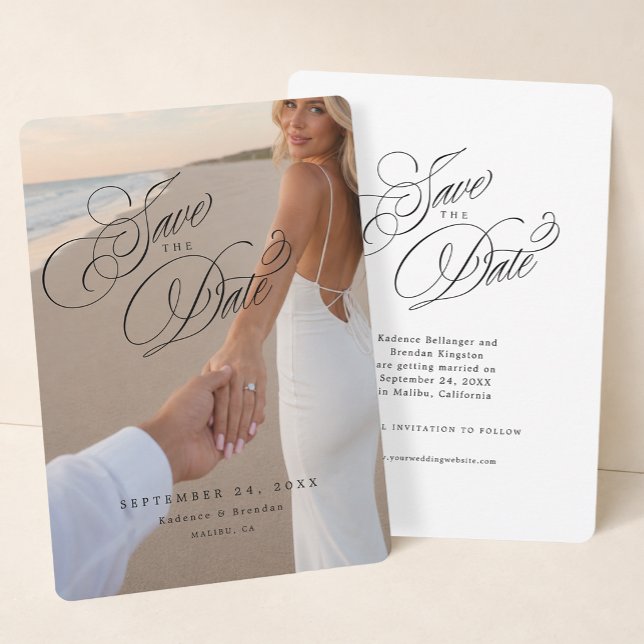 Minimalist Elegant Typography Photo Save The Date (Creator Uploaded)