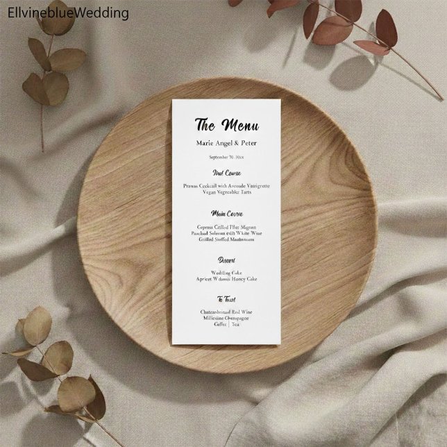 Minimalist Elegant Typography Wedding Menu (Creator Uploaded)