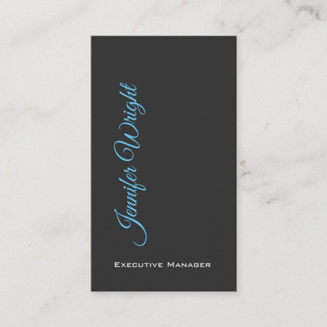 Minimalist elegant unique modern grey plain business card (Front)
