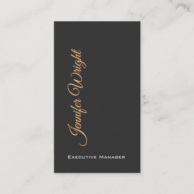 Minimalist elegant unique modern grey plain business card (Front)