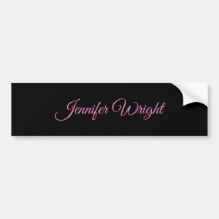 Minimalist elegant unique modern plain black pink bumper sticker