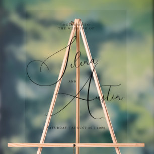 Minimalist elegant wedding Acrylic Welcome Sign