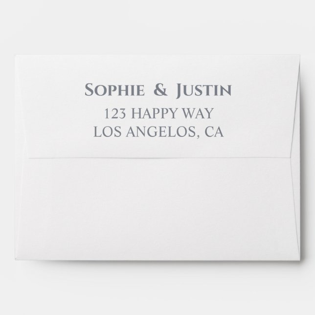 Minimalist Elegant Wedding Addressed Envelope (Back (Top Flap))