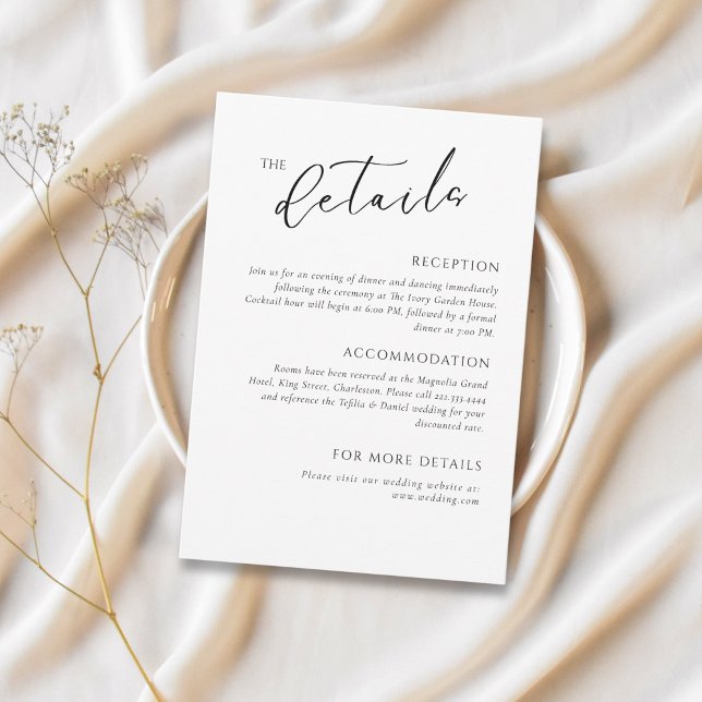 Minimalist Elegant wedding Details Enclosure Card (Creator Uploaded)