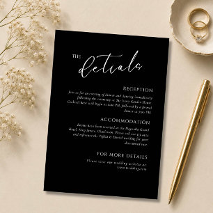 Minimalist Elegant wedding Details Enclosure Card