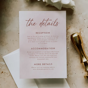Minimalist Elegant Wedding Details Enclosure Card